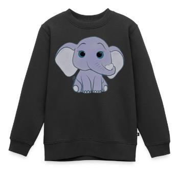 little Eli - Kinder Premium Organic Sweatshirt - Schwarz - Vorne - AI Model Kid Female (0cm)