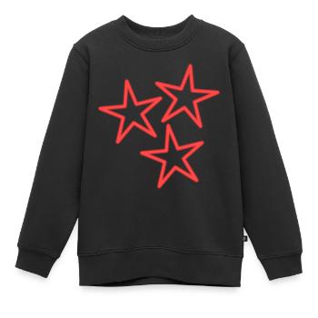 ETOILE. ETOILES. STAR. FÊTE. ANNIVERSAIRE. NOËL - Sweat Premium enfant bio - noir - Devant - AI Model Kid Female (0cm)
