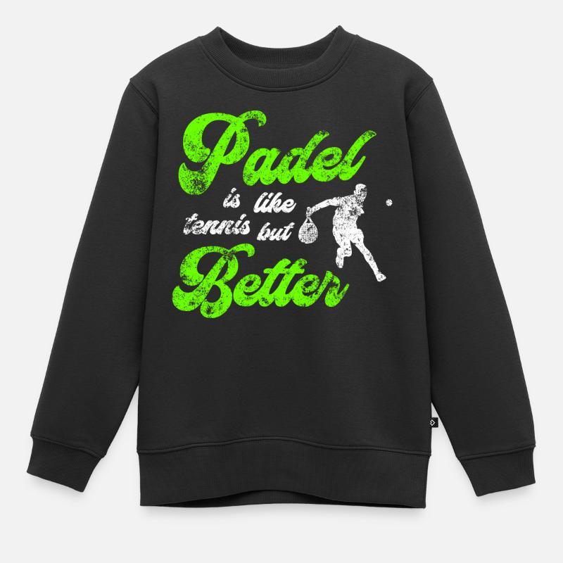 Padel besser - Kinder Premium Organic Sweatshirt - Schwarz