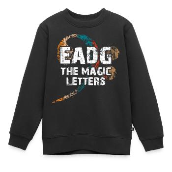 EADG les notes de basse magiques - design de basse cool - Sweat Premium enfant bio - noir - Devant - AI Model Kid Female (0cm)