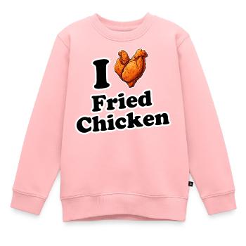I Love Fried Chicken - Kids Premium Organic Sweatshirt - rose - Front - AI Model Kid Female (0cm)