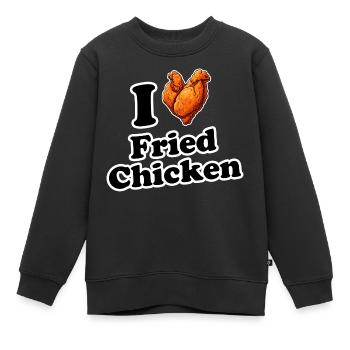 J’adore le poulet frit - Sweat Premium enfant bio - noir - Devant - AI Model Kid Female (0cm)