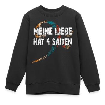 Ich liebe meinen Bass - ich spiele Bass - Kinder Premium Organic Sweatshirt - Schwarz - Vorne - AI Model Kid Female (0cm)