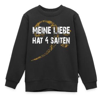 Ich liebe meinen Bass - ich spiele Bass - Kinder Premium Organic Sweatshirt - Schwarz - Vorne - AI Model Kid Female (0cm)