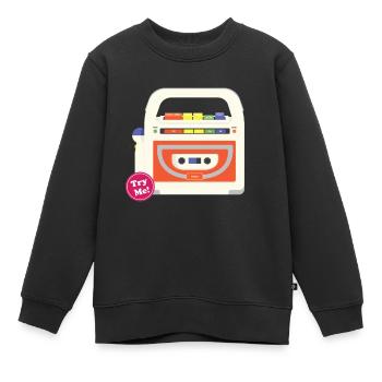 90er Jahre Nostalgie Spielzeug Recorder Radiomikrofon - Kinder Premium Organic Sweatshirt - Schwarz - Vorne - AI Model Kid Female (0cm)