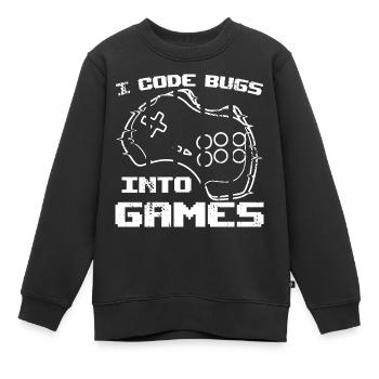 Ich programmiere Bugs in Videospiele - Kinder Premium Organic Sweatshirt - Schwarz - Vorne - AI Model Kid Female (0cm)