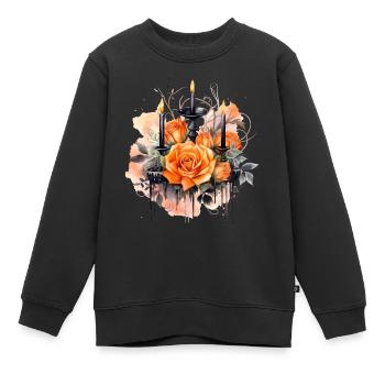 Chemise personnalisée, sweats à capuche, tasses, casquettes, sacs, gobelets - Sweat Premium enfant bio - noir - Devant - AI Model Kid Female (0cm)