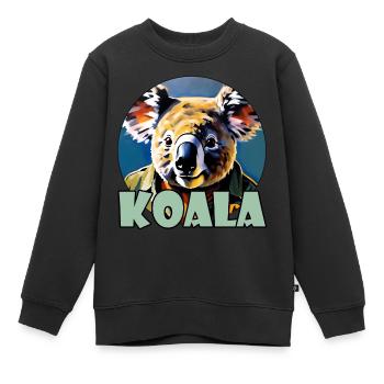 Koala / Tierwelt / Eukalyptus / Baumbewohner / Zoo - Kinder Premium Organic Sweatshirt - Schwarz - Vorne - AI Model Kid Female (0cm)