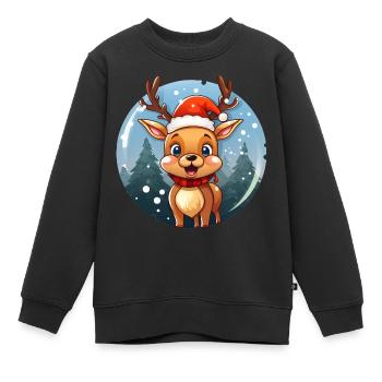 Niedliches Rentier - Kinder Premium Organic Sweatshirt - Schwarz - Vorne - AI Model Kid Female (0cm)