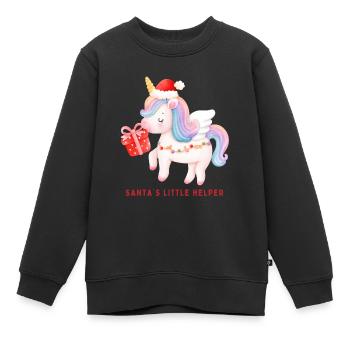 Santas Little Helper - Kids Premium Organic Sweatshirt - black - Front - AI Model Kid Female (0cm)