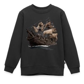 Ghost Ship Cursed Ship - Kids Premium Organic Sweatshirt - black - Front - AI Model Kid Female (0cm)