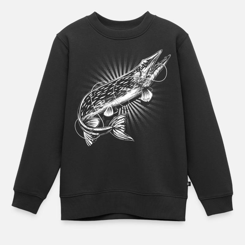 Hecht Angler - Kinder Premium Organic Sweatshirt - Schwarz