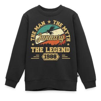 Les Legends sont nés en janvier 1988 - Sweat Premium enfant bio - noir - Devant - AI Model Kid Female (0cm)