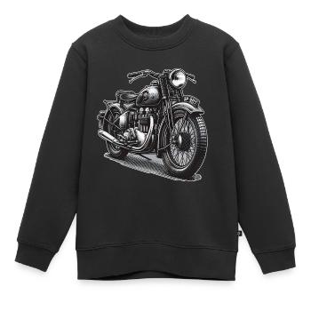 Conception de motos - Sweat Premium enfant bio - noir - Devant - AI Model Kid Female (0cm)