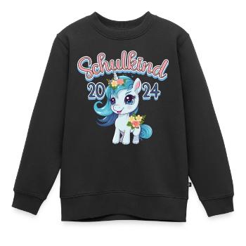 Écolier 2024 Licorne École Élève - Sweat Premium enfant bio - noir - Devant - AI Model Kid Female (0cm)