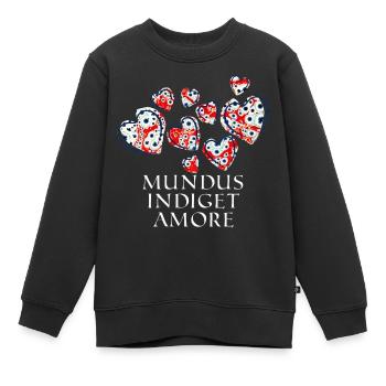 Mundus Indiget Amore E 260 - Sweat Premium enfant bio - noir - Devant - AI Model Kid Female (0cm)