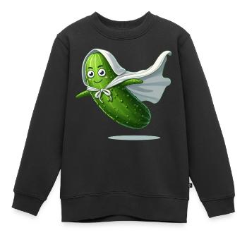Concombre volant - Sweat Premium enfant bio - noir - Devant - AI Model Kid Female (0cm)