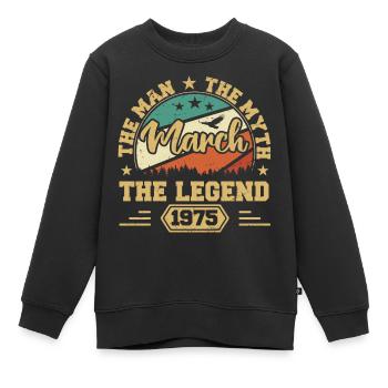 Mars 1975 Jubilé 1975 Marche des légendes - Sweat Premium enfant bio - noir - Devant - AI Model Kid Female (0cm)