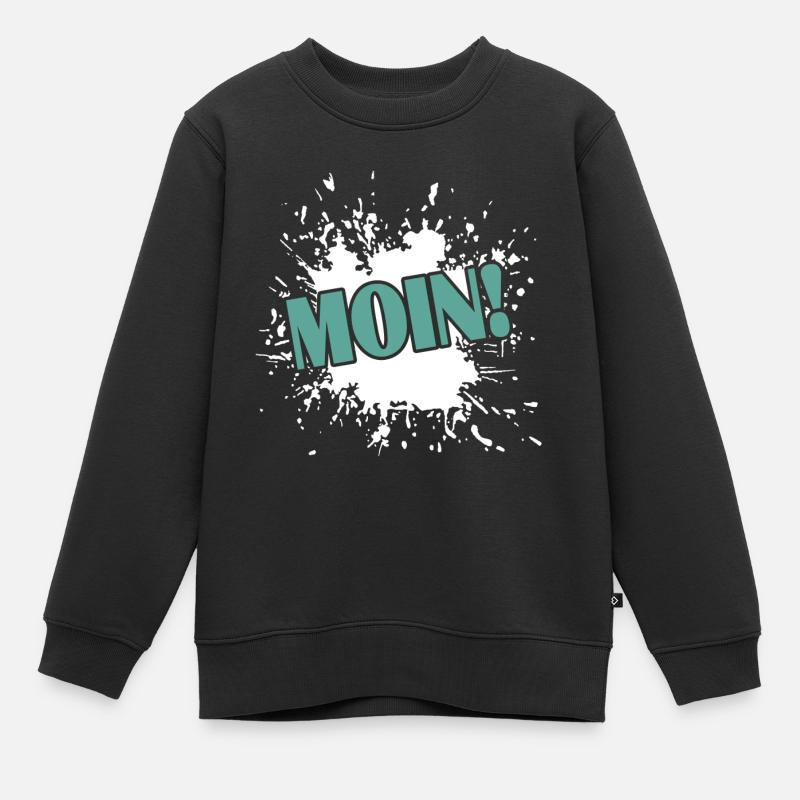 Moin moin - Kinder Premium Organic Sweatshirt - Schwarz
