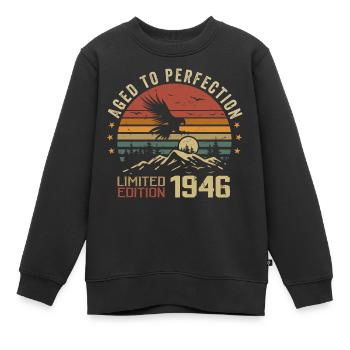 Vintage 1946 Edition Limitée 1946 Retro 1946 - Sweat Premium enfant bio - noir - Devant - AI Model Kid Female (0cm)