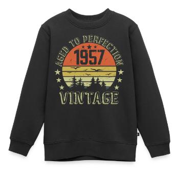 1957 Jahrgang Jahrgang Jahrgang 1957 1957 Geburtstagsgeschenk - Kinder Premium Organic Sweatshirt - Schwarz - Vorne - AI Model Kid Female (0cm)