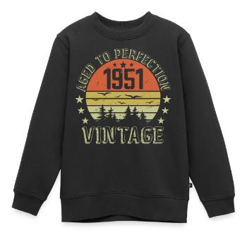 1951 Jahrgang Jahrgang Jahrgang 1951 1951 Geburtstagsgeschenk - Kinder Premium Organic Sweatshirt - Schwarz - Vorne - AI Model Kid Female (0cm)
