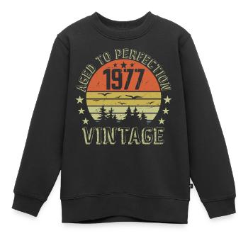 1977 Jahrgang Jahrgang Jahrgang 1977 1977 Geburtstagsgeschenk - Kinder Premium Organic Sweatshirt - Schwarz - Vorne - AI Model Kid Female (0cm)