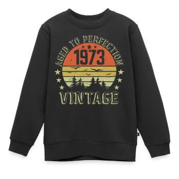 1973 Jahrgang Jahrgang Jahrgang 1973 Geburtstagsgeschenk 1973 - Kinder Premium Organic Sweatshirt - Schwarz - Vorne - AI Model Kid Female (0cm)