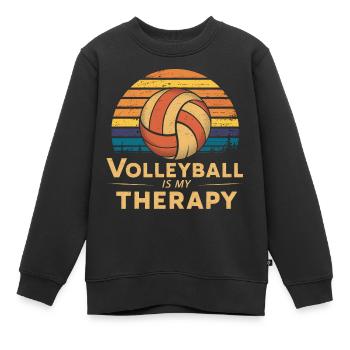 Volleyball - Kids Premium Organic Sweatshirt - black - Front - AI Model Kid Female (0cm)