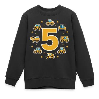 Baustelle - 5 Jahre - 5. Geburtstag - Kinder Premium Organic Sweatshirt - Schwarz - Vorne - AI Model Kid Female (0cm)