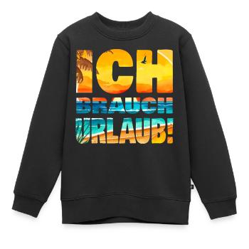 Brauche Urlaub Burnout Stress ausruhen Erholung - Kinder Premium Organic Sweatshirt - Schwarz - Vorne - AI Model Kid Female (0cm)