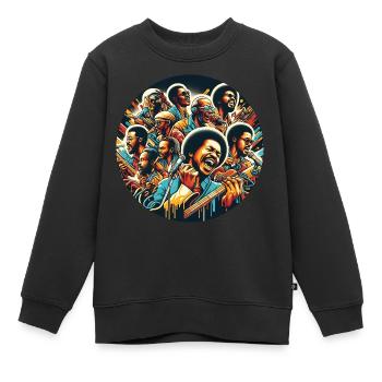 Afro Style Soul, Musikalische Harmonie - Kinder Premium Organic Sweatshirt - Schwarz - Vorne - AI Model Kid Female (0cm)