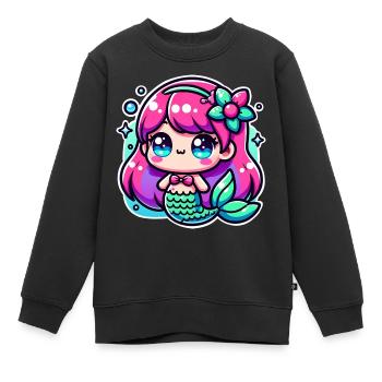 Meerjungfrau - Kinder Premium Organic Sweatshirt - Schwarz - Vorne - AI Model Kid Female (0cm)