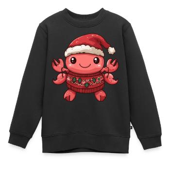 Crabe Crabe Noël - Sweat Premium enfant bio - noir - Devant - AI Model Kid Female (0cm)