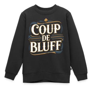 Coup de bluff - Sweat Premium enfant bio - noir - Devant - AI Model Kid Female (0cm)