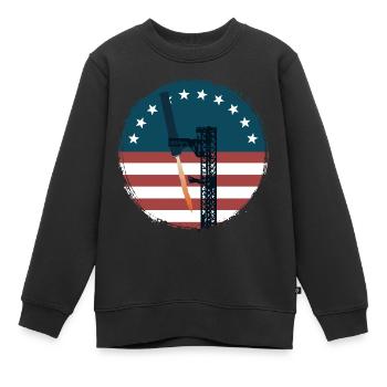 Raumfahrt - Rakete - Greifarme - auffangen - Kinder Premium Organic Sweatshirt - Schwarz - Vorne - AI Model Kid Female (0cm)