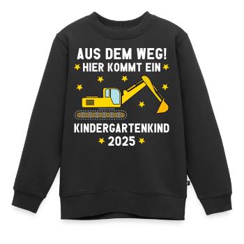 Aus Dem Weg Kindergartenkind Bagger 2025 - Kinder Premium Organic Sweatshirt - Schwarz - Vorne - AI Model Kid Female (0cm)
