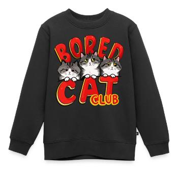 Club der gelangweilten Katzen - Kinder Premium Organic Sweatshirt - Schwarz - Vorne - AI Model Kid Female (0cm)