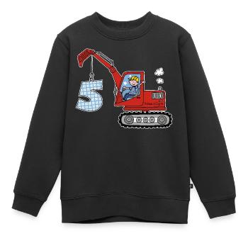 Bagger 5. Geburtstag - Kinder Premium Organic Sweatshirt - Schwarz - Vorne - AI Model Kid Female (0cm)