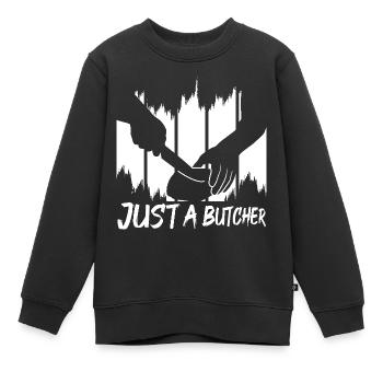 Nur ein Metzger - Kinder Premium Organic Sweatshirt - Schwarz - Vorne - AI Model Kid Female (0cm)