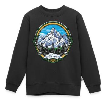 Eisberge Bergsteigen Schild - Kinder Premium Organic Sweatshirt - Schwarz - Vorne - AI Model Kid Female (0cm)
