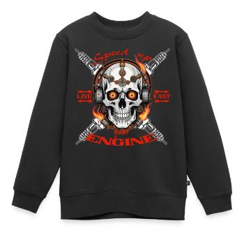 accélérer - Sweat Premium enfant bio - noir - Devant - AI Model Kid Female (0cm)