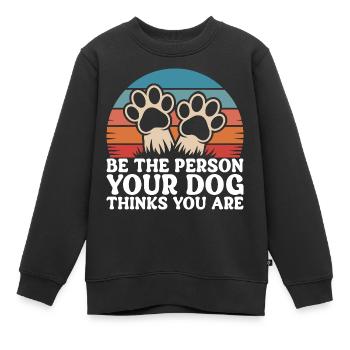 Citation Drôle Humoristique Chien - Sweat Premium enfant bio - noir - Devant - AI Model Kid Female (0cm)