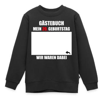 Unterschriften zum 20. Geburtstag - Gästebuch - Kinder Premium Organic Sweatshirt - Schwarz - Vorne - AI Model Kid Female (0cm)