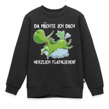Flatulierendes Einhorn – Lustiger Spruch - Kinder Premium Organic Sweatshirt - Schwarz - Vorne - AI Model Kid Female (0cm)