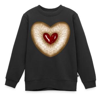Biscuits de Noël, biscuit, cœur de confiture - Sweat Premium enfant bio - noir - Devant - AI Model Kid Female (0cm)