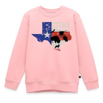 Texas Animaux - Sweat Premium enfant bio - rose - Devant - AI Model Kid Female (0cm)