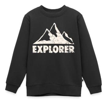 EXPLORER - Kinder Premium Organic Sweatshirt - Schwarz - Vorne - AI Model Kid Female (0cm)