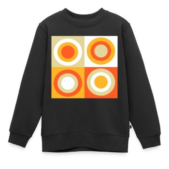 70er Jahre Muster Retro Hippie Flowers Power - Kinder Premium Organic Sweatshirt - Schwarz - Vorne - AI Model Kid Female (0cm)