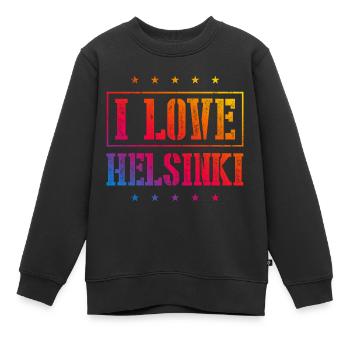 I Love Helsinki - Kinder Premium Organic Sweatshirt - Schwarz - Vorne - AI Model Kid Female (0cm)